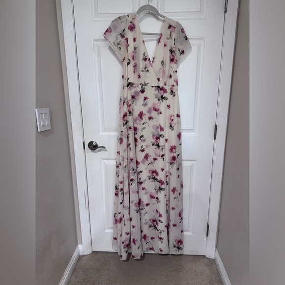Gift of Love Cream Floral Print Short Sleeve Maxi Dress - Picture 5 of 8